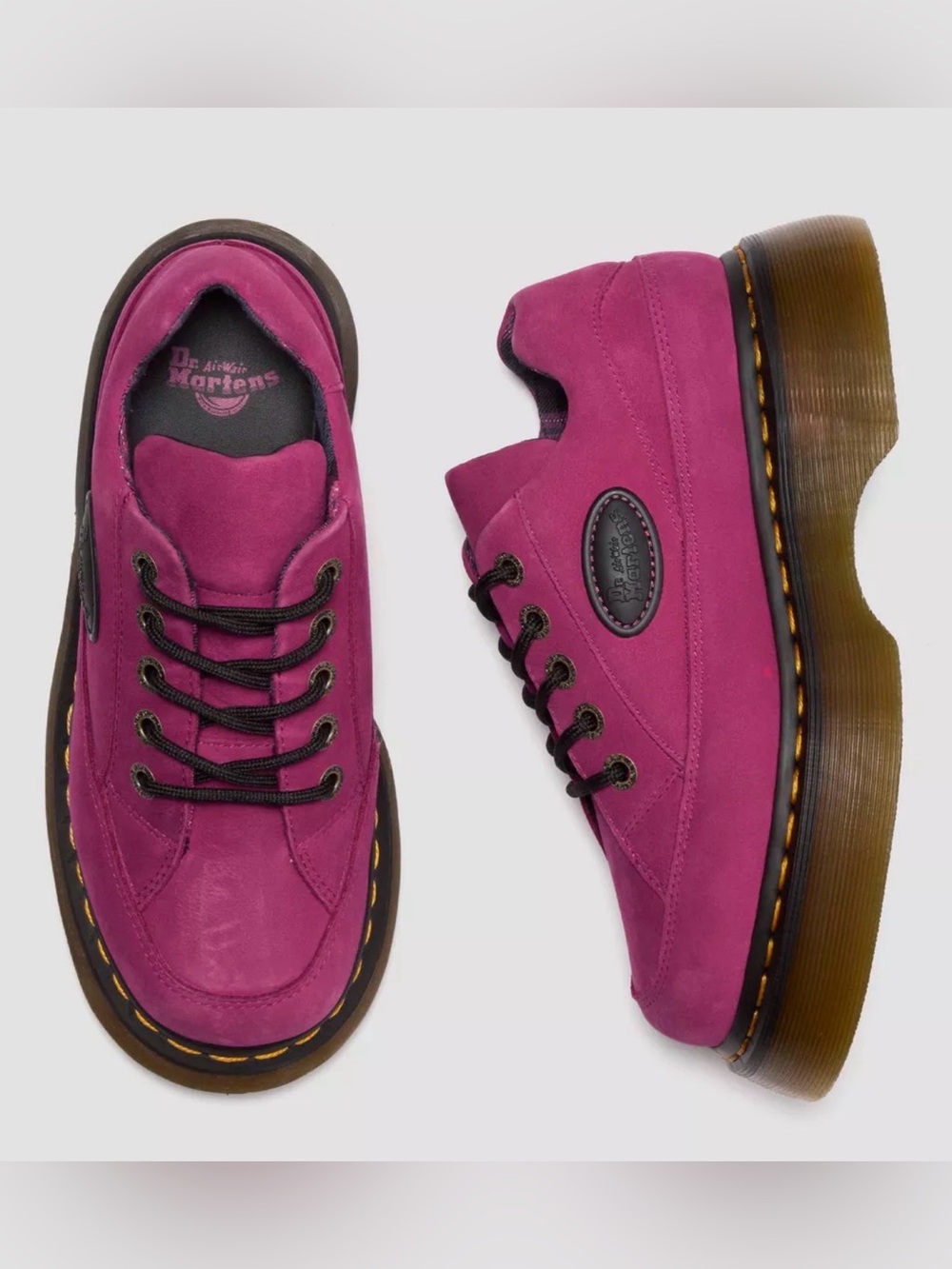 #587. Dr Marten Buzz 5-Eye milled Nubuck in Fuchsia Pink. Size 8 US